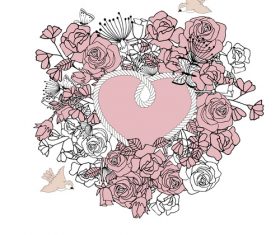 Pretty wedding invitation card vector