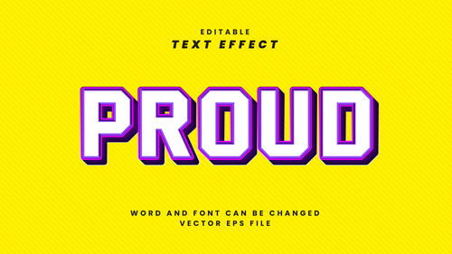 Proud vector editable text effect