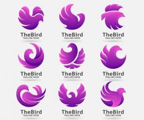 Purple bird logo vector