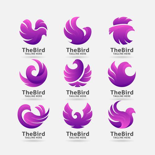 Purple bird logo vector