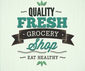 Quality fresh grocery card vector