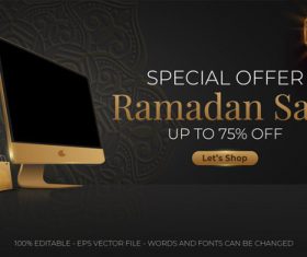 Ramadan sale proud editable text style effect vector