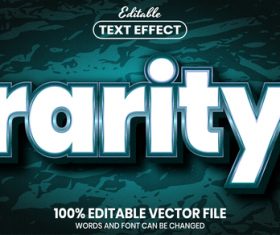 Rarity font style editable text effect vector