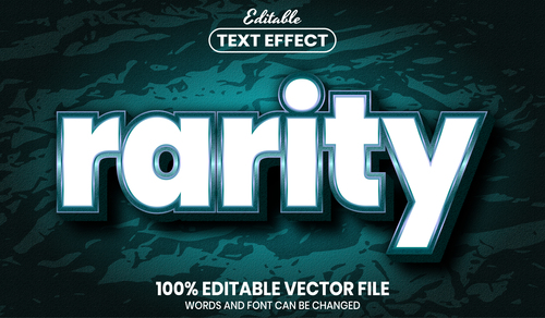 Rarity font style editable text effect vector
