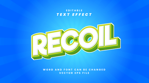 Recoil vector editable text effect