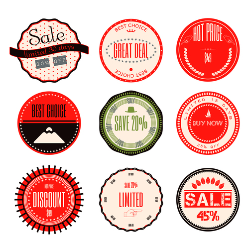 Red badges vector