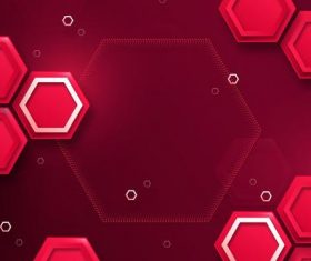 Red hexagon background vector