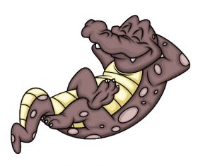 Resting crocodile cartoon vector