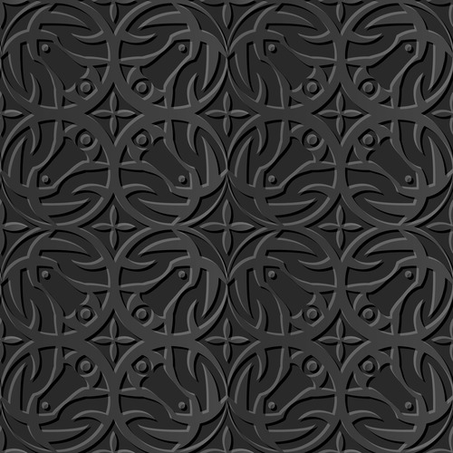 Ring carved decoration 3d patterns in vector
