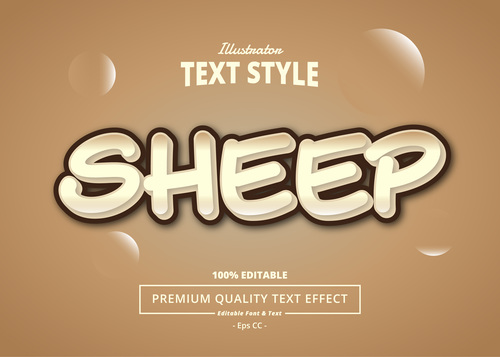 SHEEP text effect vector