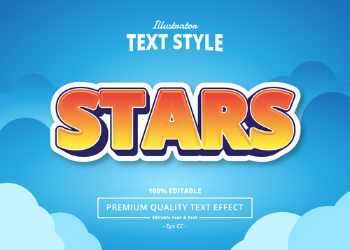 STARS text effect vector