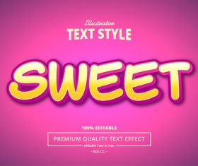SWEET text effect vector