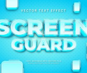 Screen guard vector text effect