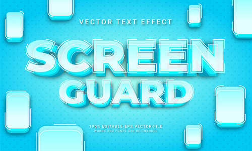 Screen guard vector text effect