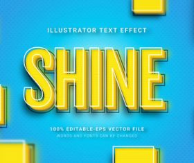 Shine illustrator text effect vector
