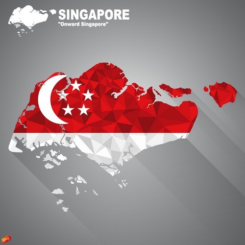 Singapore map flag vector