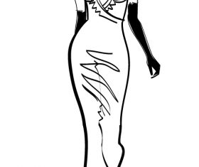 Sketch of an elegant woman vector