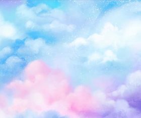 Sky watercolor painting vector
