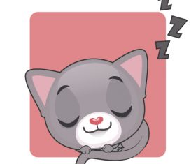 Sleeping kitten vector