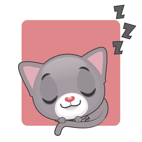 Sleeping kitten vector