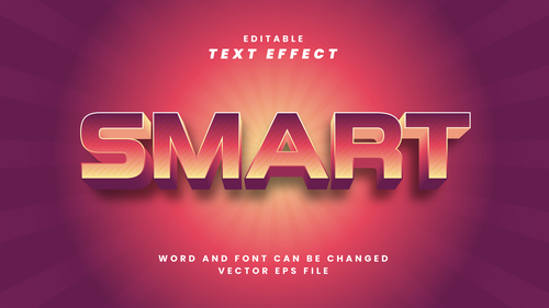 Smart vector editable text effect