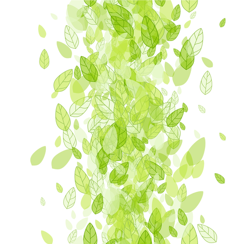 Spring green leaves vector background