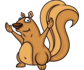 Squirrel holding hands up vector
