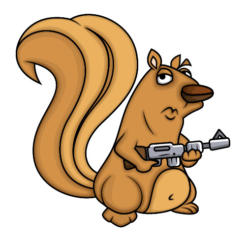 Squirrel with a gun vector