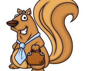 Squirrel with bow tie vector
