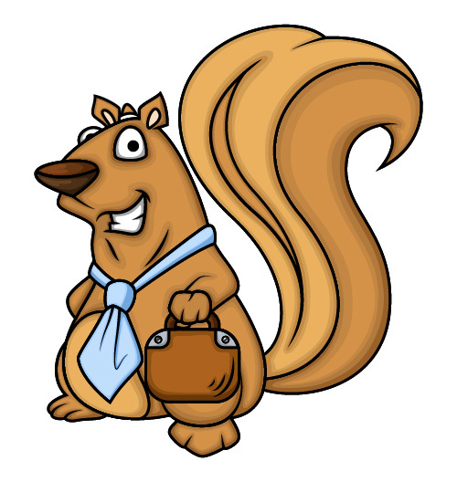 Squirrel with bow tie vector