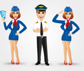 Stewardess and pilot vector