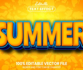 Summer font style editable text effect vector
