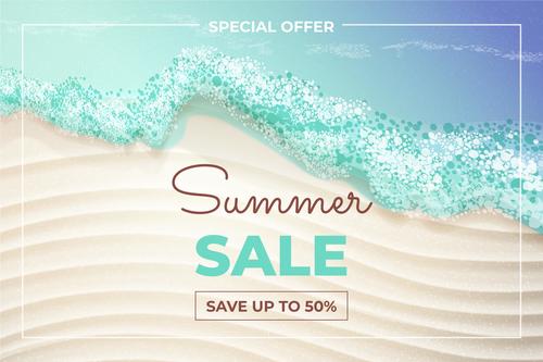 Summer promotion card vector