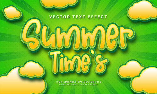 Summer time vector text effect