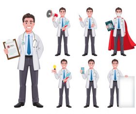 Super doctor cartoon character doctor man vector