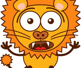 Surprised lion vector