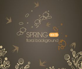 Swallow and flower background vector