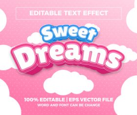Sweet dreams editable text effect vector