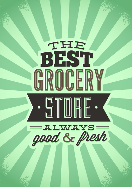 The best grocery card vector