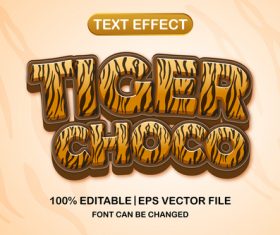 Tigee choco 3d editable text style vector
