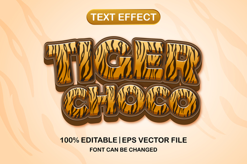 Tigee choco 3d editable text style vector
