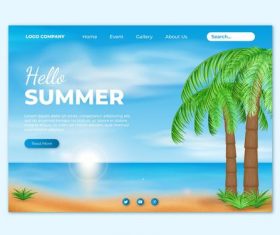 Travel website login page design vector