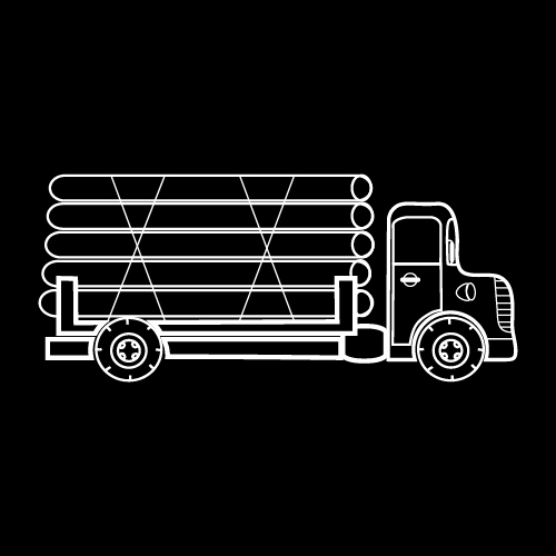 Truck black and white silhouette vector
