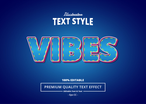 VIBES text effect vector