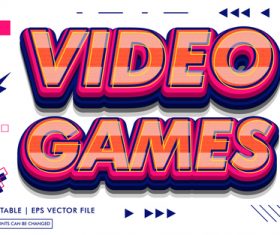 Video games editable text style effect vector
