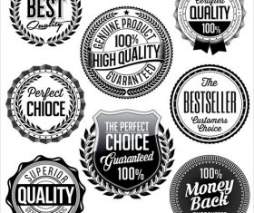 Vintage black and white badges vector