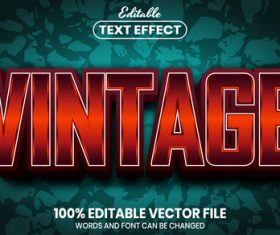 Vintage font style editable text effect vector