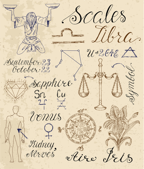 Virgo or Scales zodiac sign vector