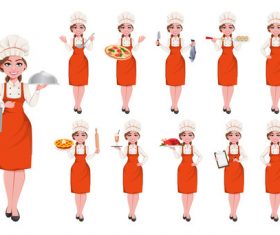 Waitress cartoon vector