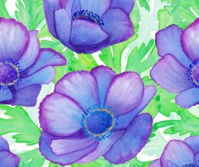 Watercolor flowers seamless background vector